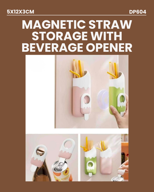1pc Magnetic Straw Storag Box DP604 COLOUR RANDOM