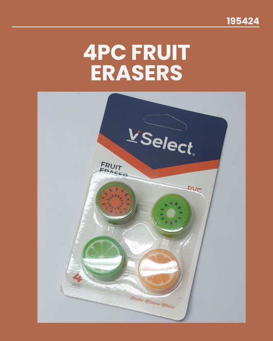 4pc Fruit Erasers 195424