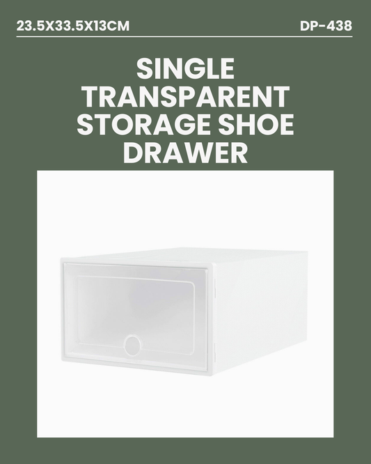 Single Transparent Storage Shoe Drawer -  DP-438  23.5x33.5x13cm (1 BOX SUPPLIED)
