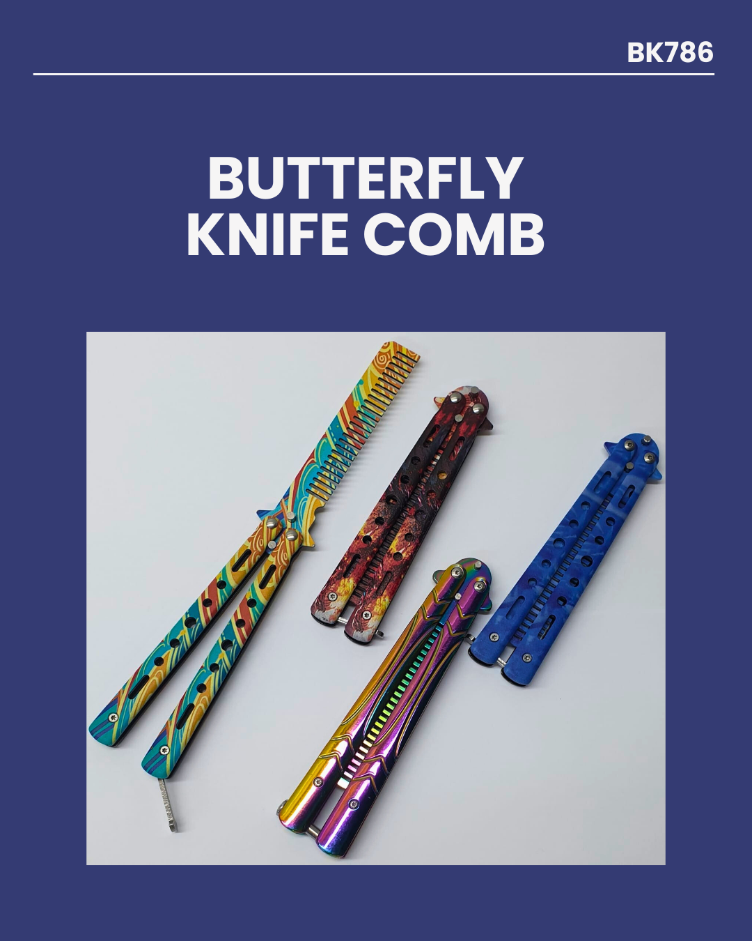 Butterfly Knife Comb BK786- Random Colour supplied