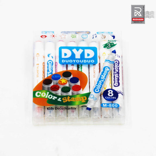 8pc Colour & Stamp Markers M800