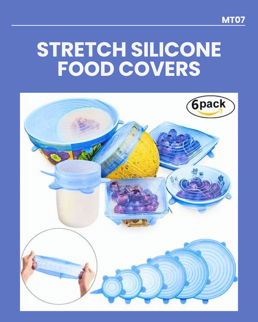 6pc Silicone Stretch Lids BA169