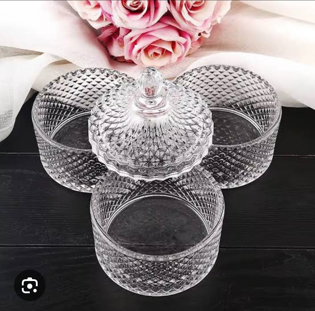 3 Tier Glass Candy Jar YJA106/ YJA105