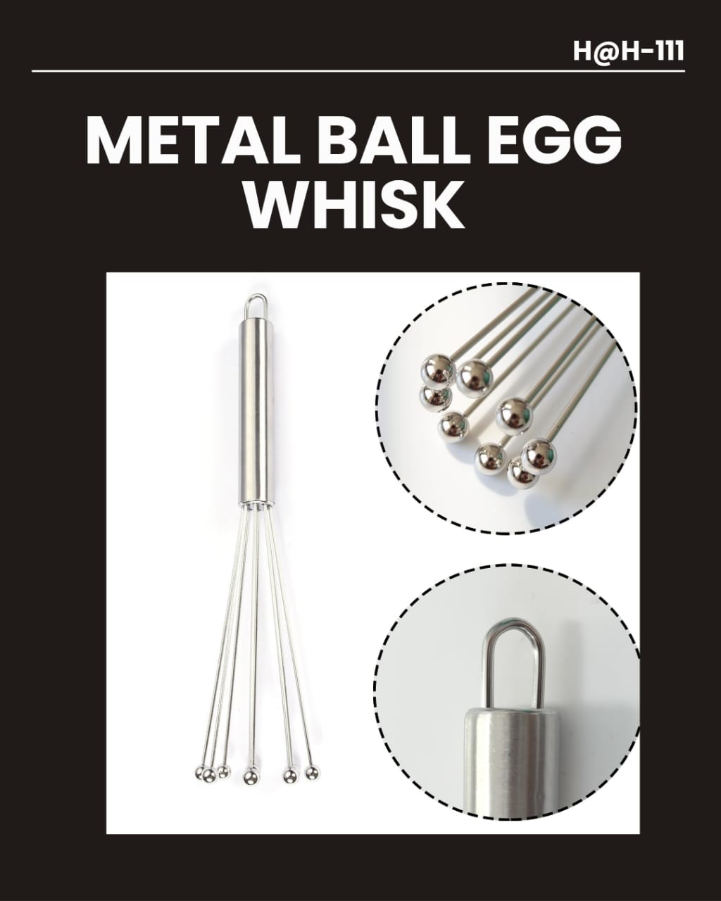 Metal Ball Egg Whisk H@H-111
