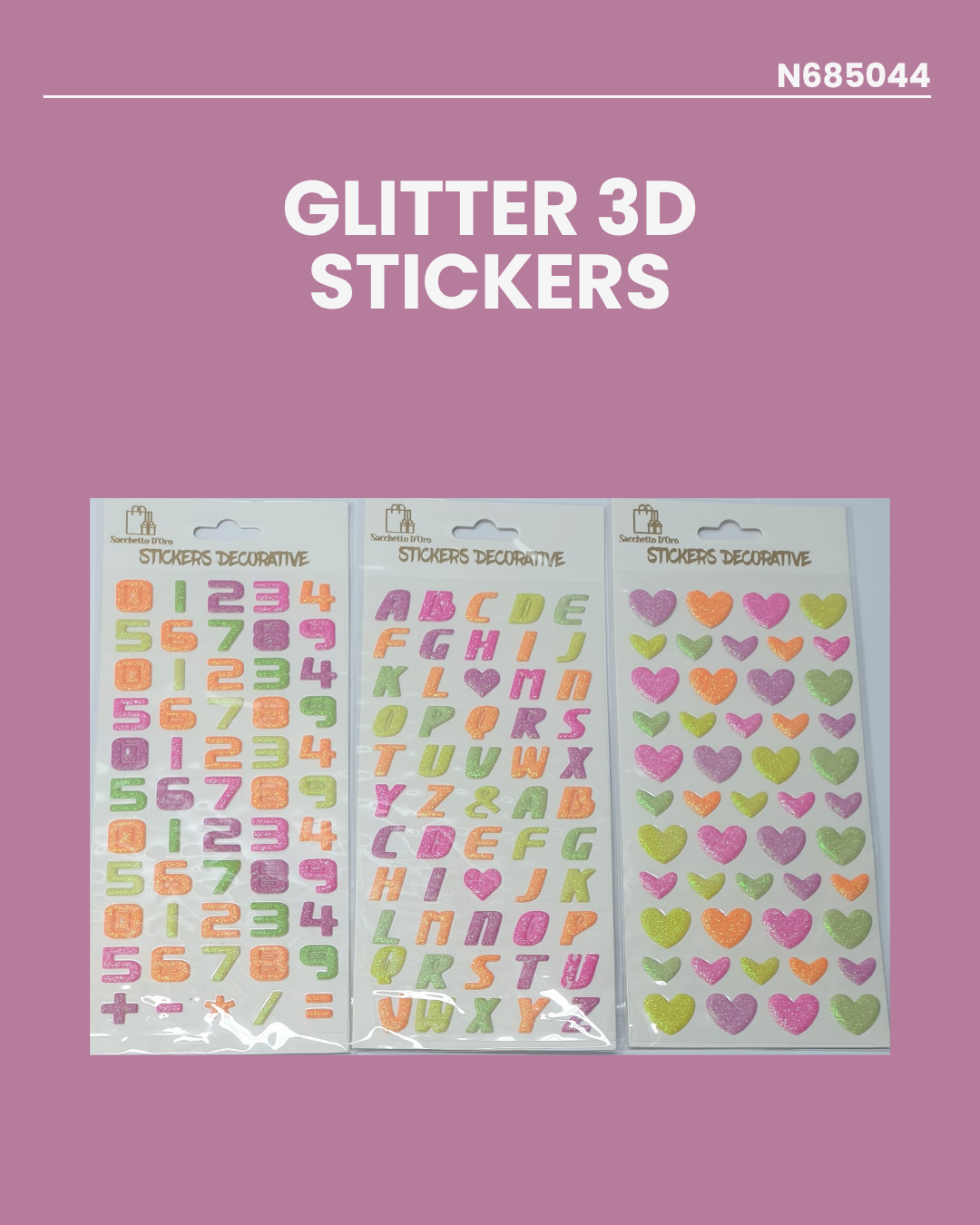 Glitter 3D stickers N685044