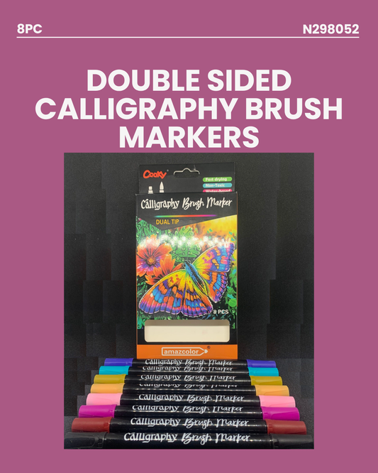 8pc Double-sided Calligraphy Brush Markers N298052