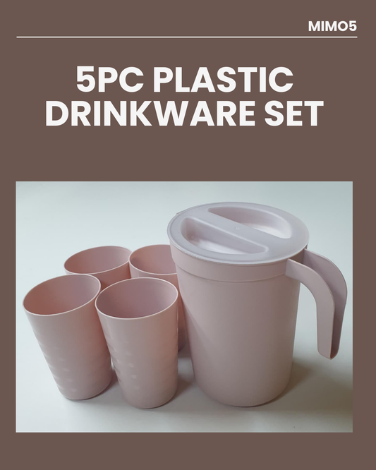 5pc Plastic Drinkware Set