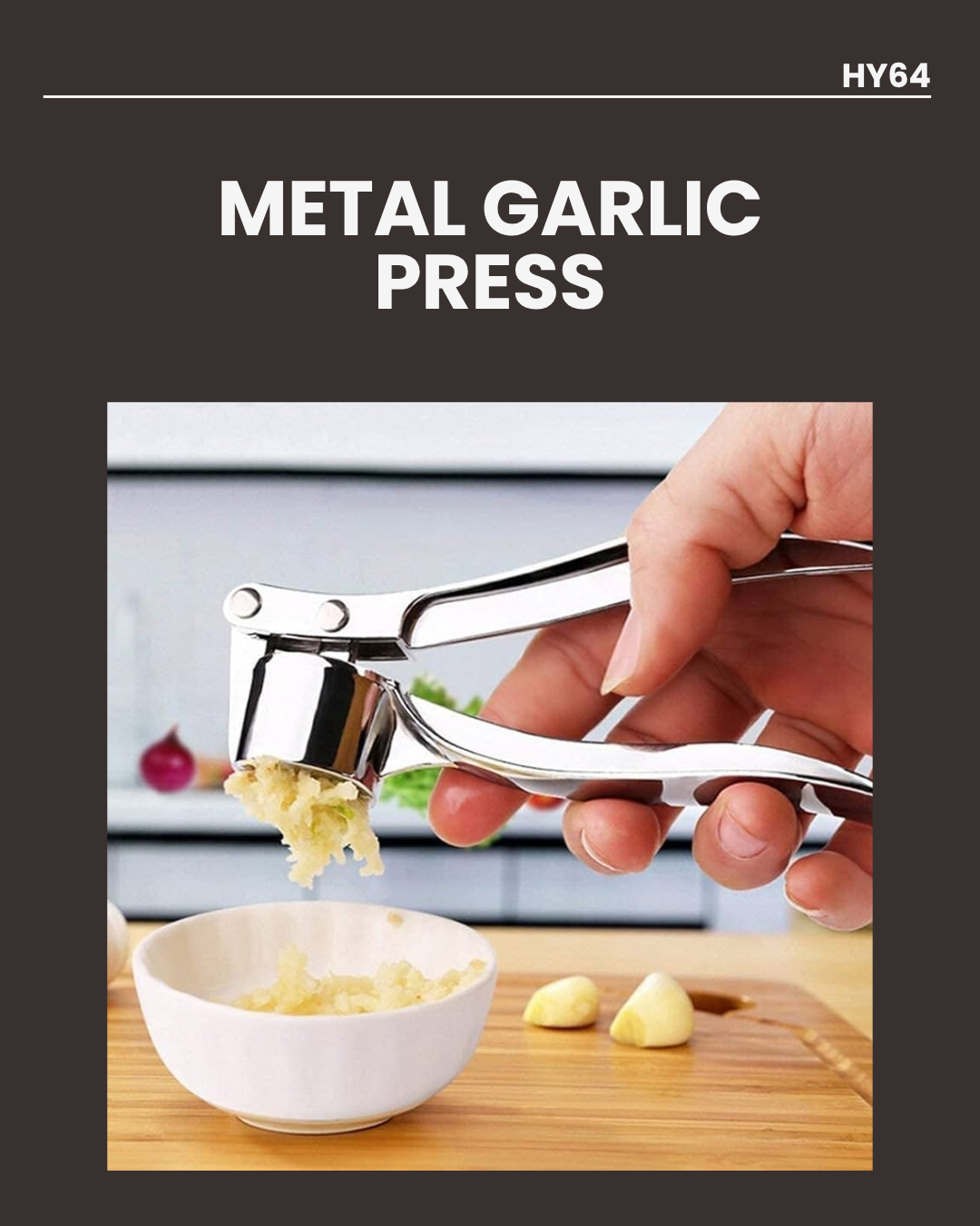 Metal Garlic Press HY64