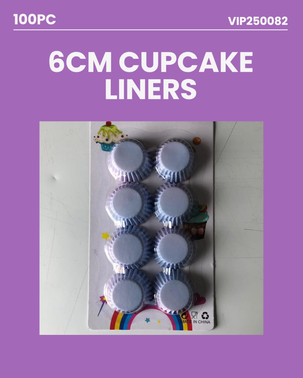 6cm Cupcake Liners - 100pc VIP250082