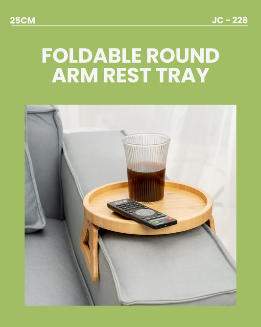 Foldable round arm rest tray 25cm JC228
