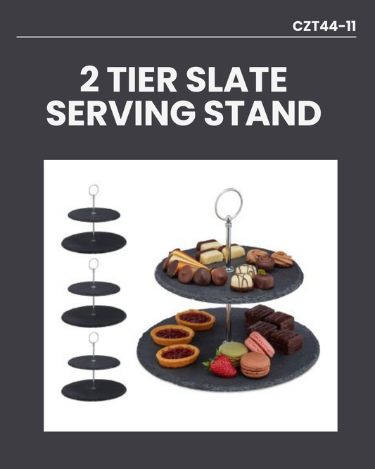 Danny Home 2 Tier Slate Serving Stand CZT44-11     25cm&20cm