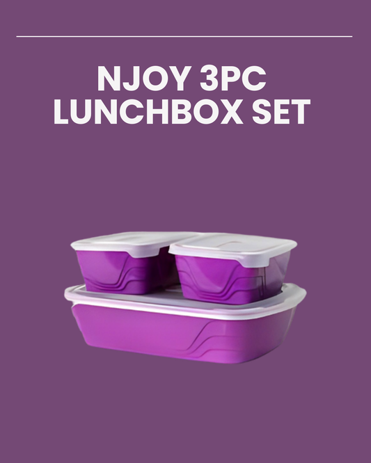 Njoy 3pc Lunchbox Set Big 21x7x16cm
Small 16x6.5x12cm NLS3P