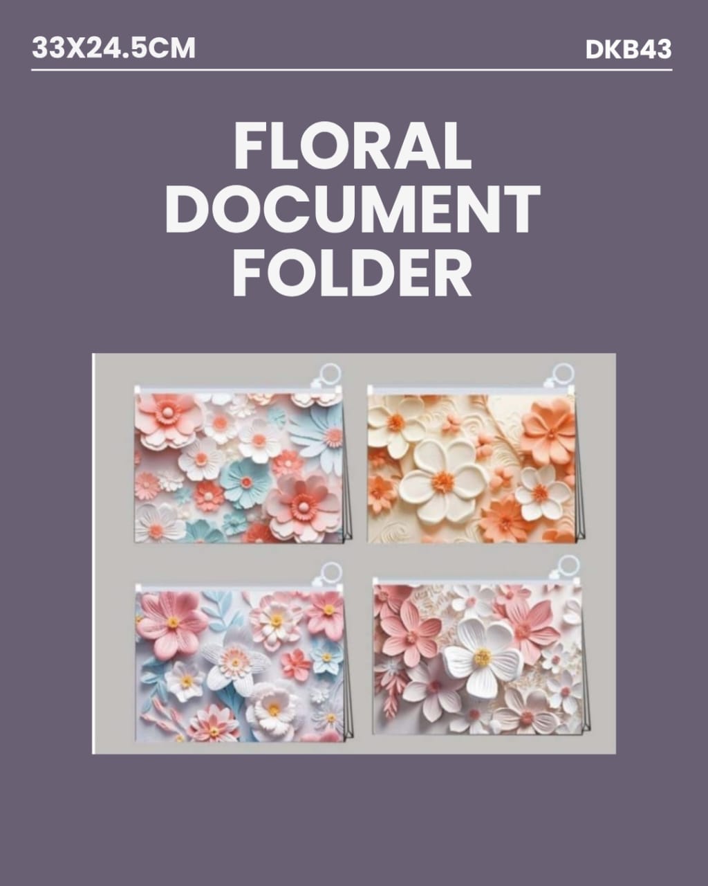Floral Document Folder 33x24.5cm DKB43