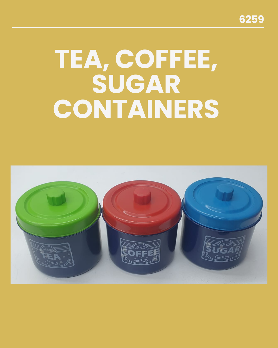 Tea, Coffee, Sugar Containers 6259