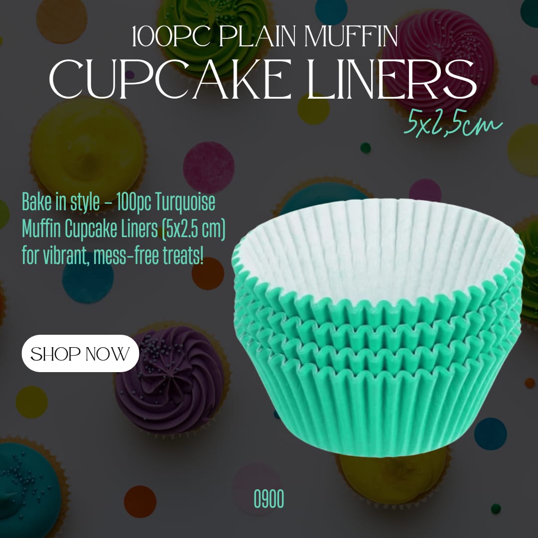 100pc Plain Muffin Cup Cake Liners 0900 5x2.5cm
