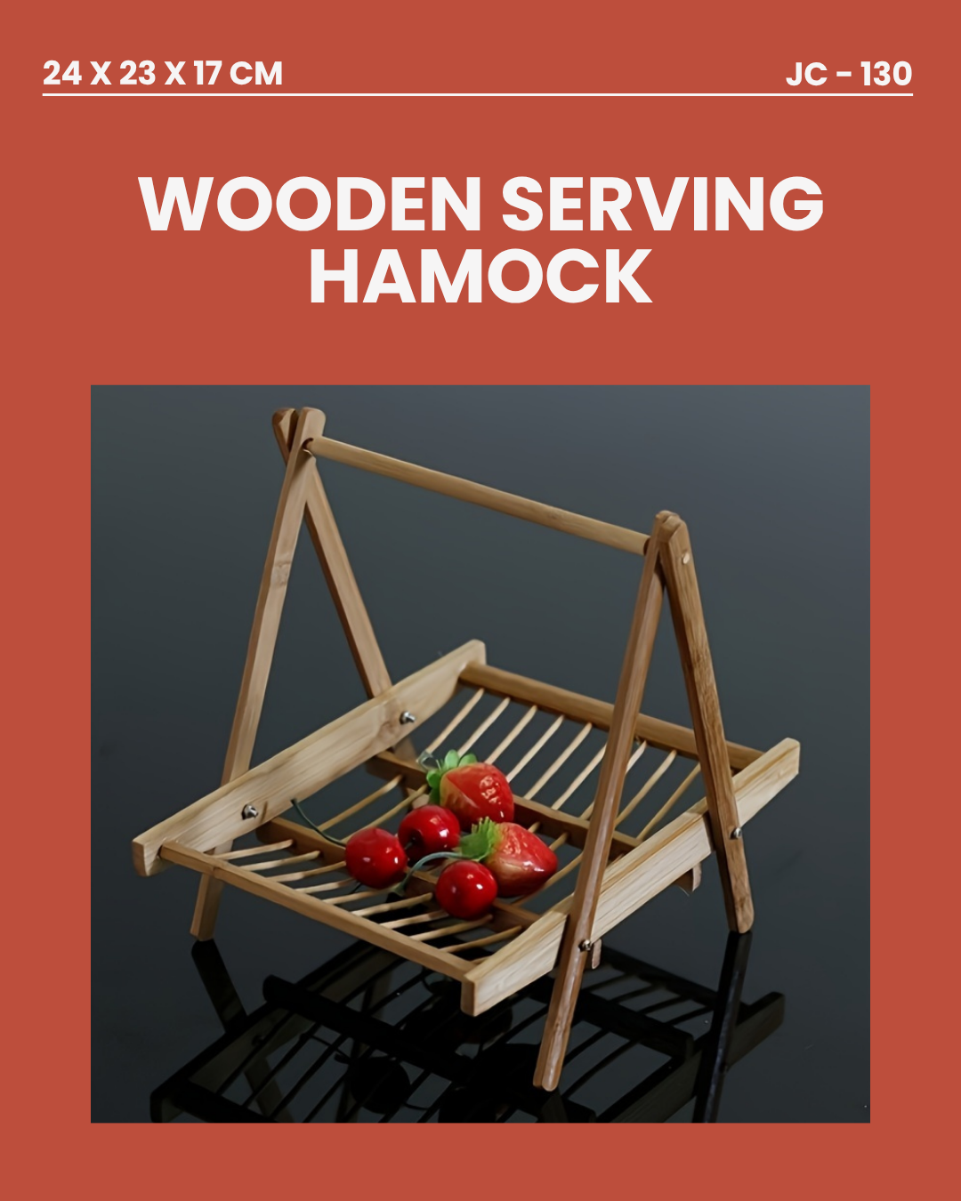 Wooden Serving Hamock 24x23x17cm JC130