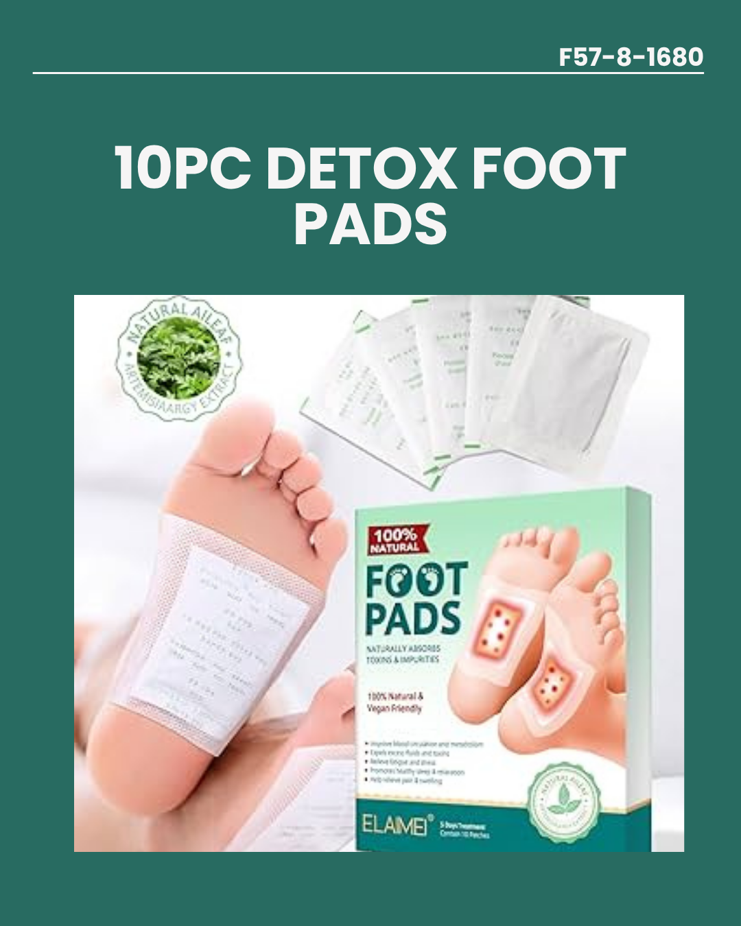 10pc Detox Foot Pads F57-8-1680