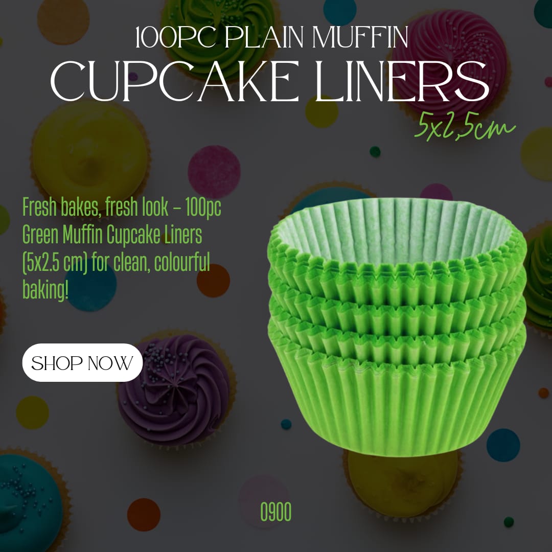 100pc Plain Muffin Cup Cake Liners 0900 5x2.5cm