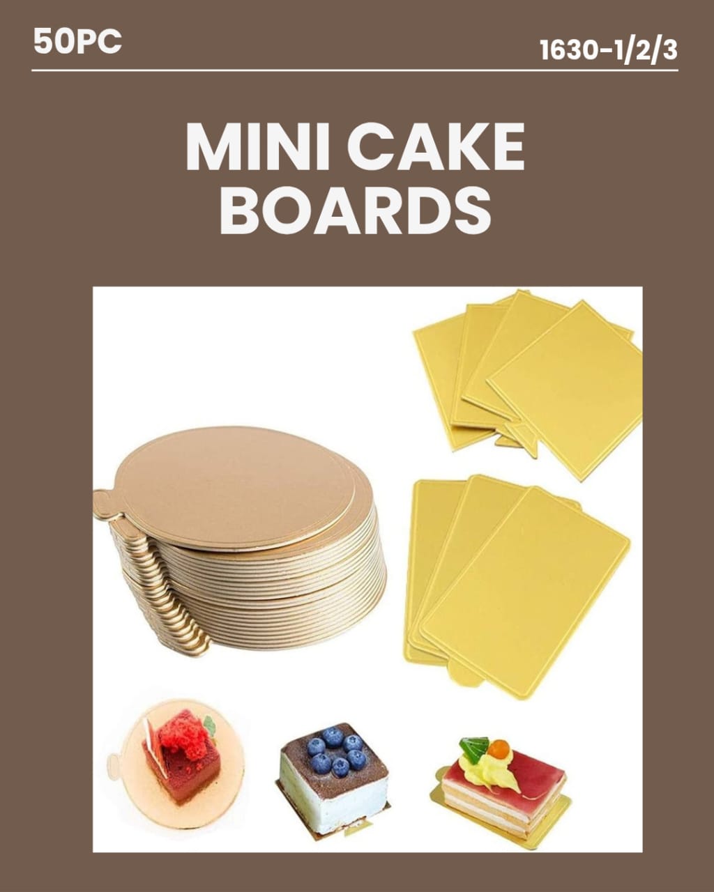 Gold Baking Cards 50pc 1630