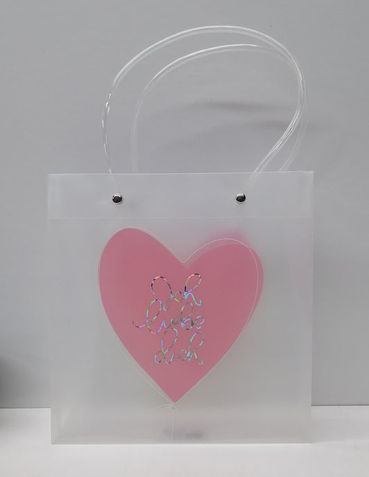 Gift Bag With Pink Hearts 2857 22x21.5x10cm