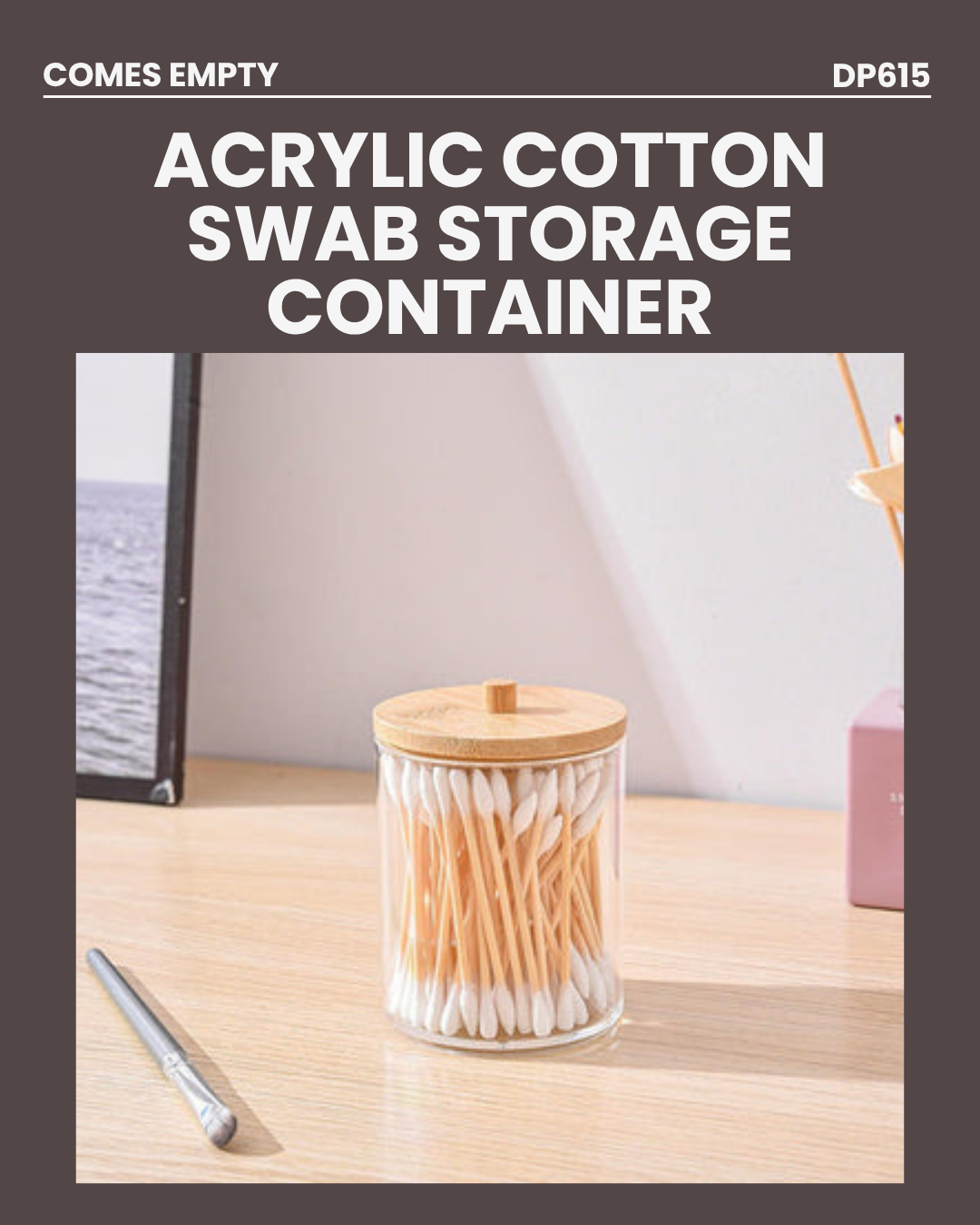 Acrylic Cotton Swab Storage Container DP615