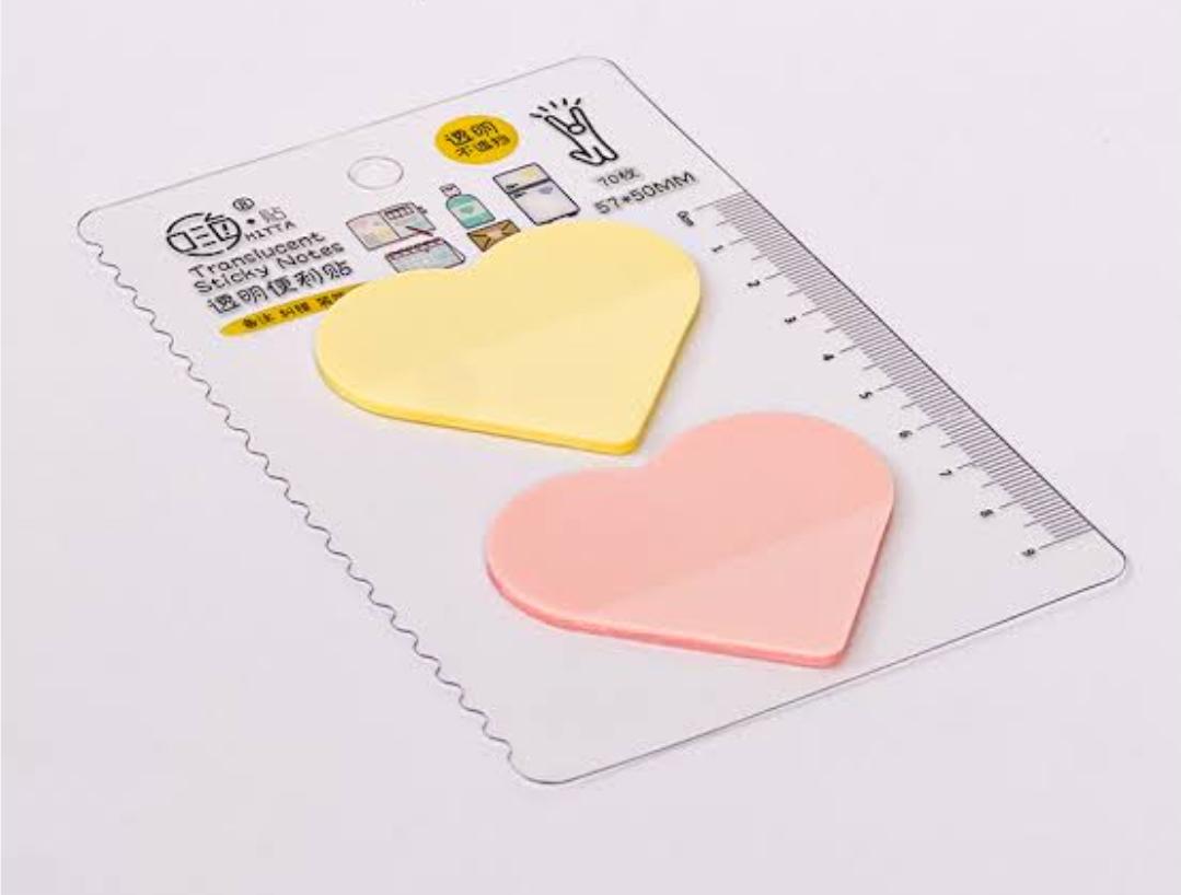 Heart Translucent Sticky Notes 57x50mm 3604