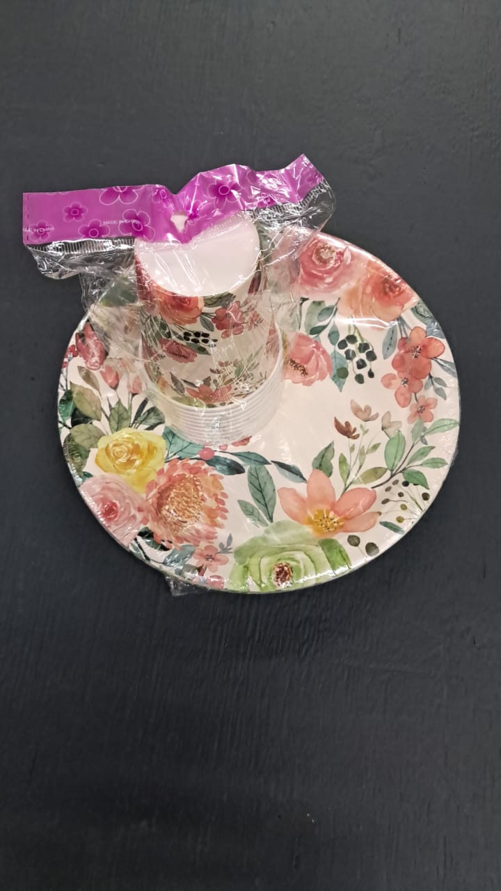 10pc Paper Plates And 10pc Paper Cup Set 1005
