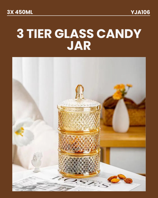 3 Tier Glass Candy Jar YJA106/ YJA105